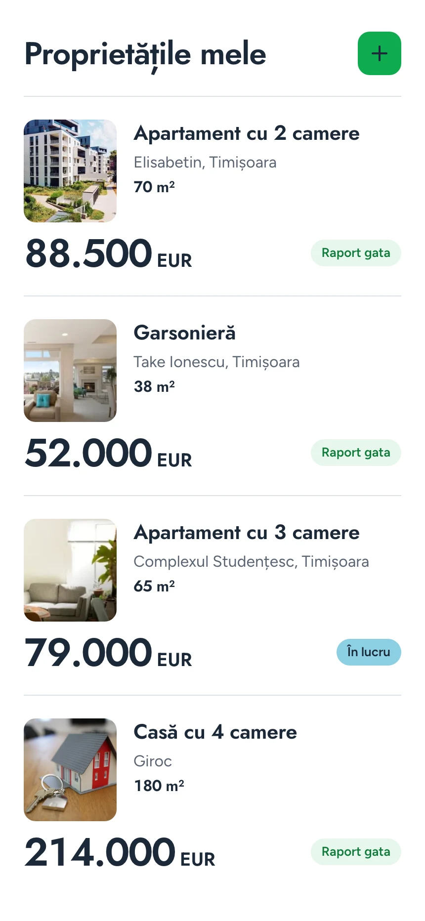Lista de proprietăți